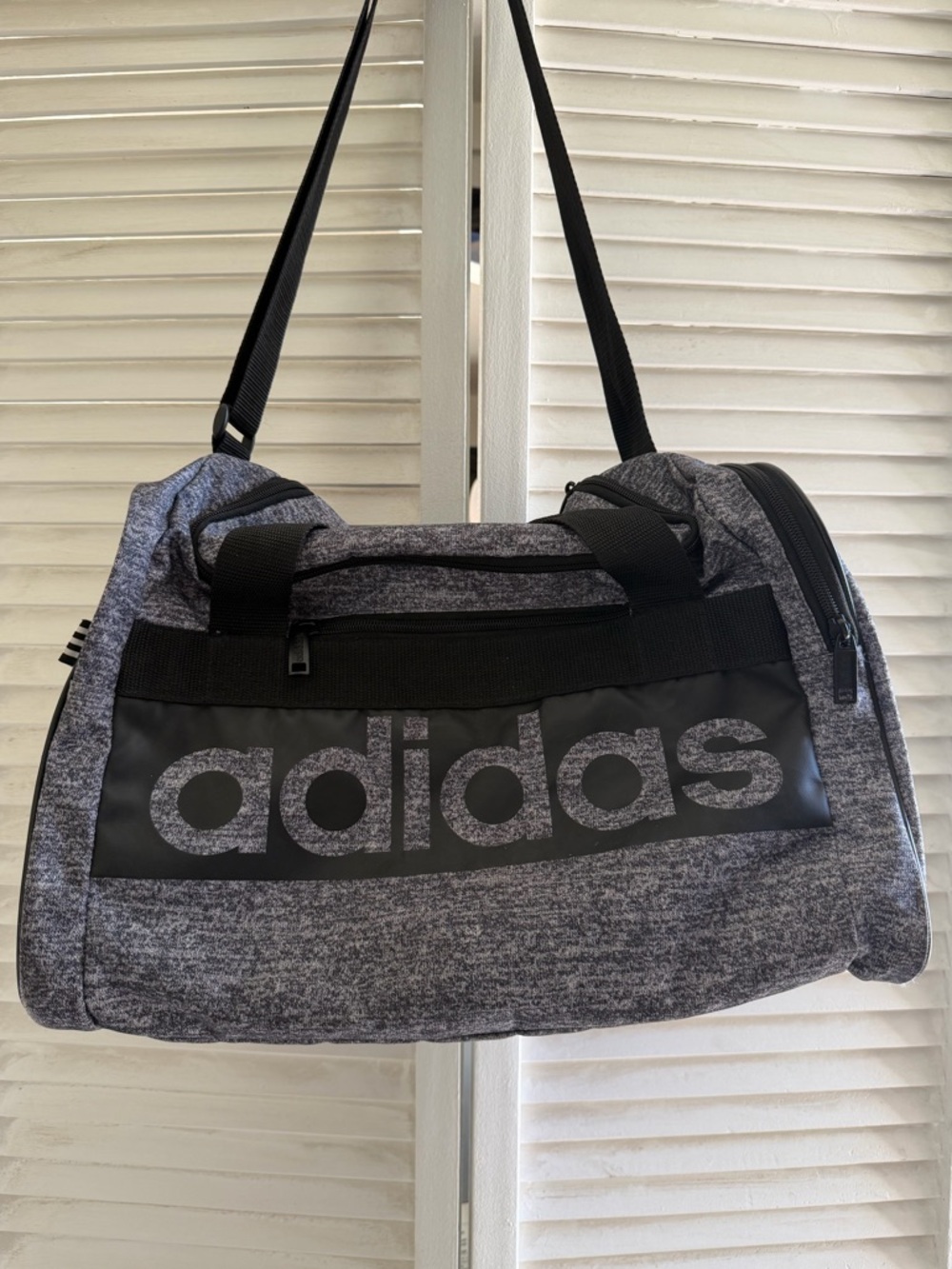 Adidas Gray Black Duffle Bag Gym Travel Overnight Large